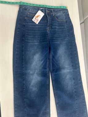 Straight Leg High-Rise Women’s Jeans in Dark Blue